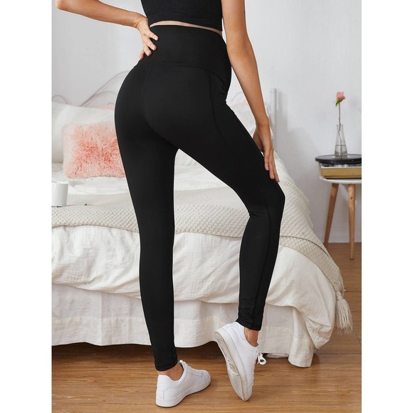 Maternity Solid Surplice Leggings black - Picture 2 of 5